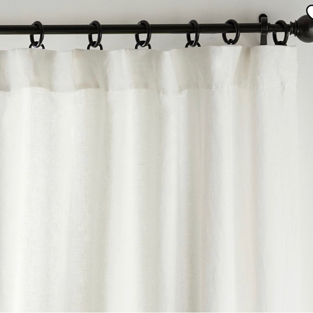 NEW Pottery Barn 3 in 1 Pole Top Belgian Flax Linen Curtain With Blackout Lining - Picture 6 of 8